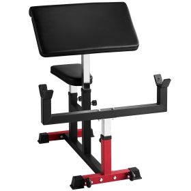 Preacher Curl Bench, Strength Training Biceps Machine, Max load 440 LBS Home Gym Equipment, Seated Arm Isolated Barbell Dumbbell Bicep Station