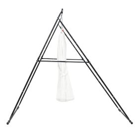 Yoga Stand Frame, Max 440.9 lbs Load Swing Stand, Triangular Structure Aerial Rig, Aerial Silk Stands with EVA Foam & 6.6-yard Yoga Hammock