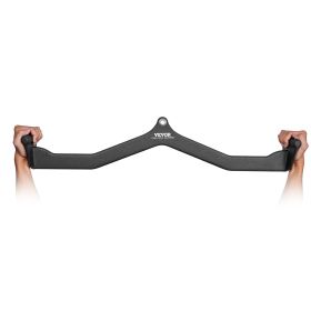 LAT Pulldown Attachment, Cable Machine Rowing V-bar Attachment, Tricep Pull Down Bar, Back Strength Training Rubber Coated Handle Grip